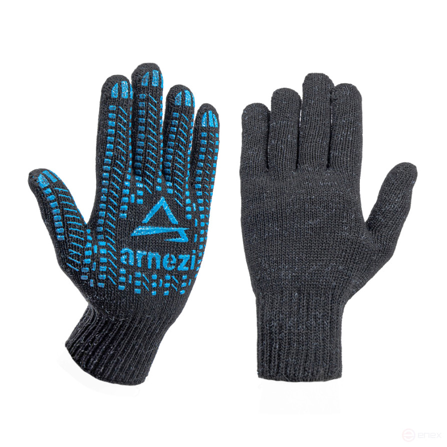 Insulated work gloves, wool blend with PVC, black (15% wool) Arnezi R8000302