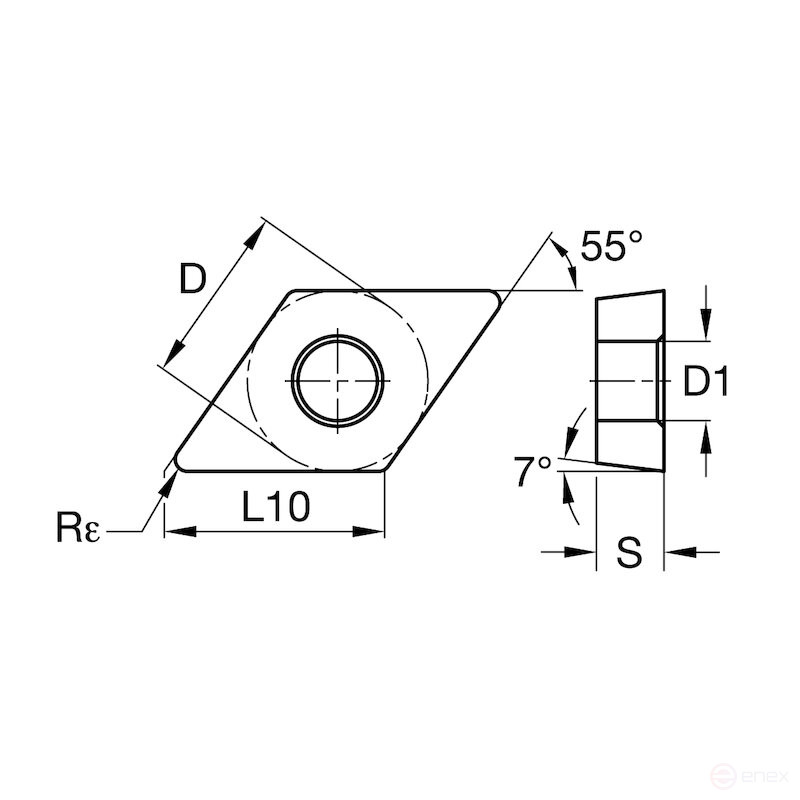 Пластина токарная NORGAU Industrial позитивная DCGT070204-AL3, NRG10N