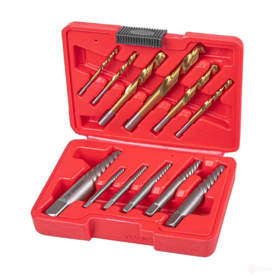 Набор экстракторов и сверл, 12 пр. для поврежденных гаек и болтов ARNEZI R5304025