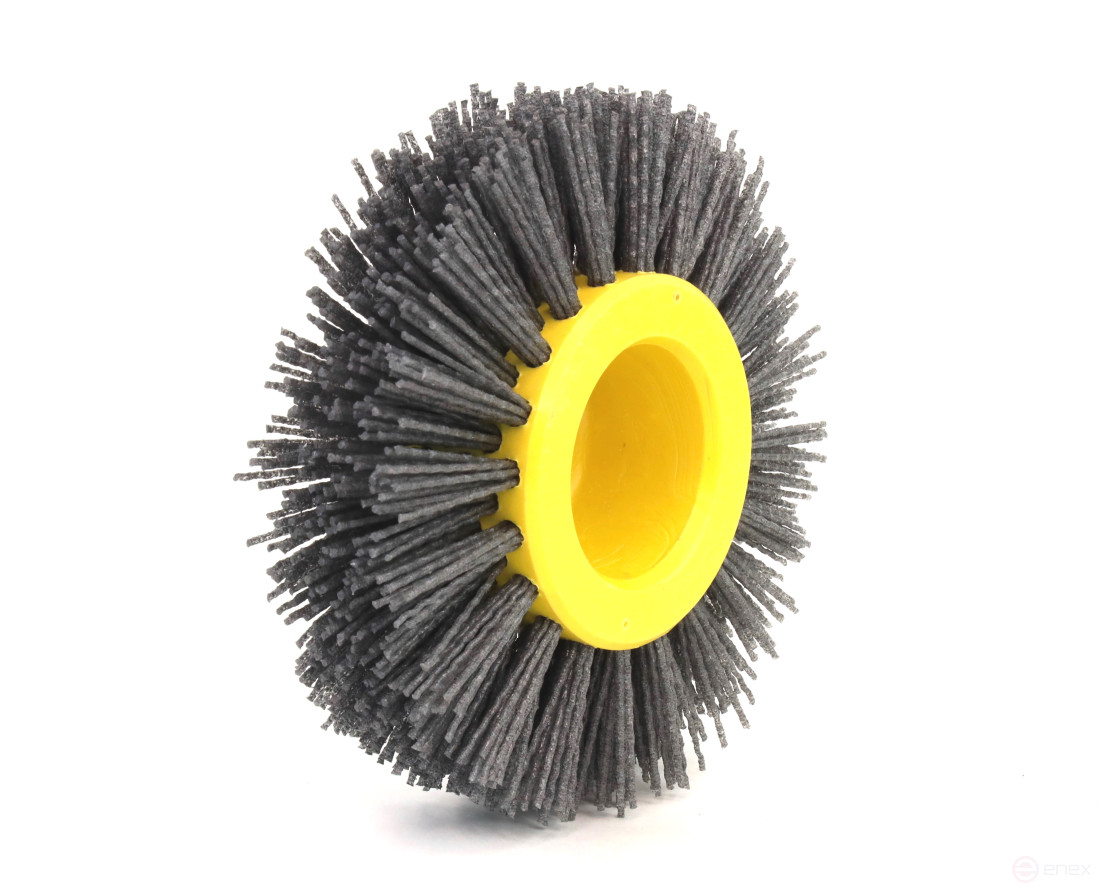Disc brush D150*40*M14, pile polymer abrasive P60 on wood for UPM USM (Bulgarian) (6-011)