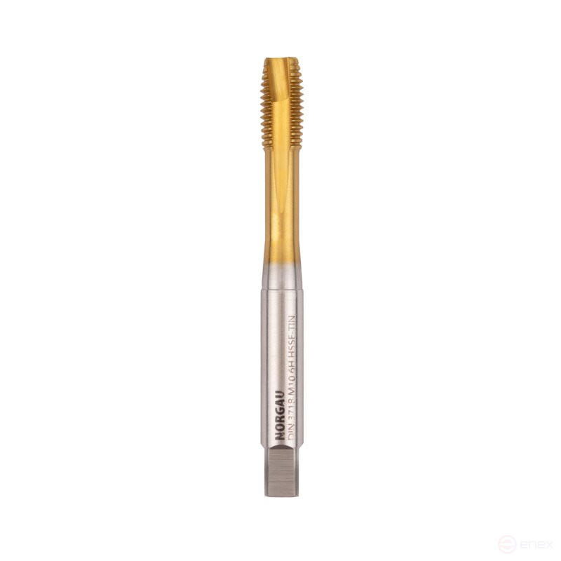 Метчик машинный NORGAU Industrial для сквозных отверстий М10, форма B, HSS-E/TIN