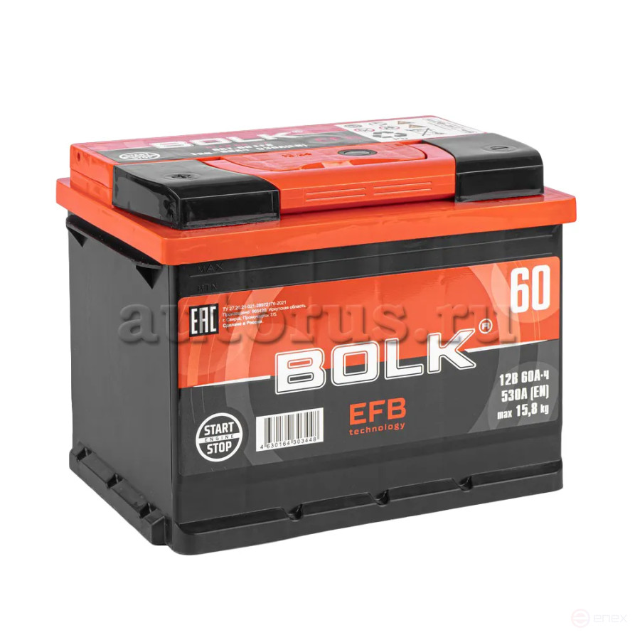 Аккумулятор BOLK EFB Stop&Go 60 А/ч прямой L+ 242x175x190 L2 EN 530 А