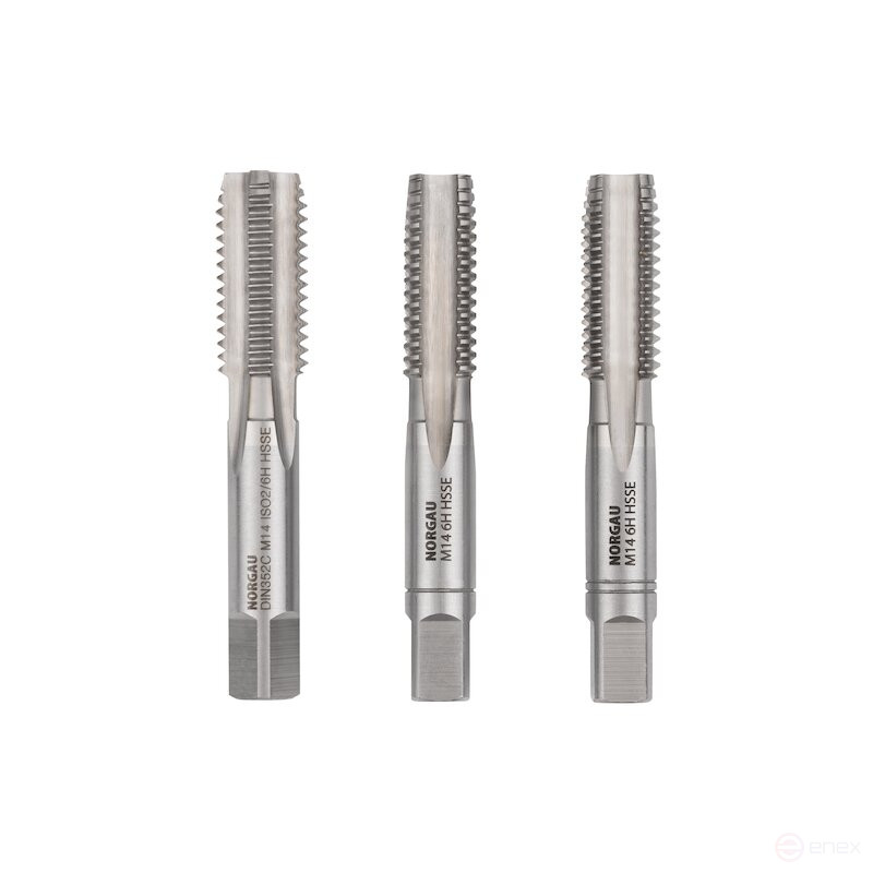 Set of hand taps NORGAU Industrial M14, HSS-E, 3 pieces