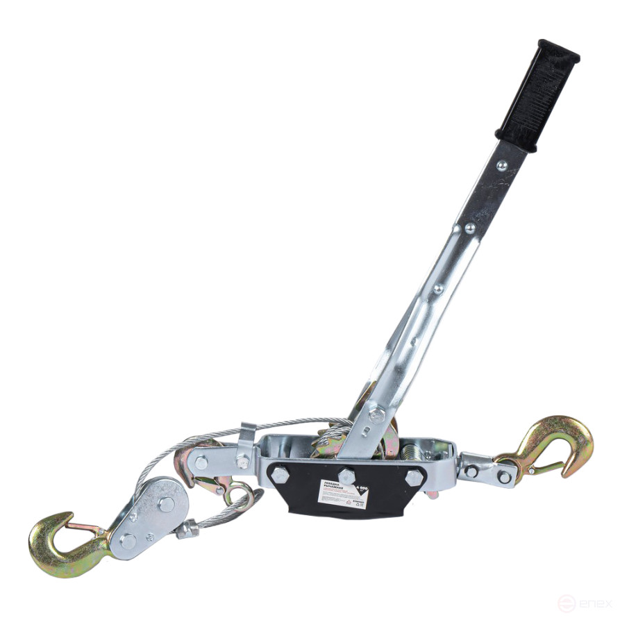 Лебедка рычажная 4т L=3м двойной хроповый механизм, 3 крюка, трос d=5.5мм ARNEZI R7001003