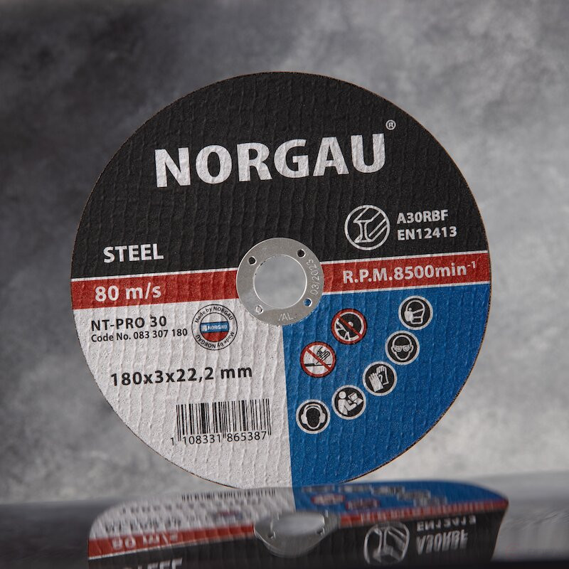 Круг отрезной NORGAU Industrial по стали NT-PRO 30, 180х3х22.2 мм
