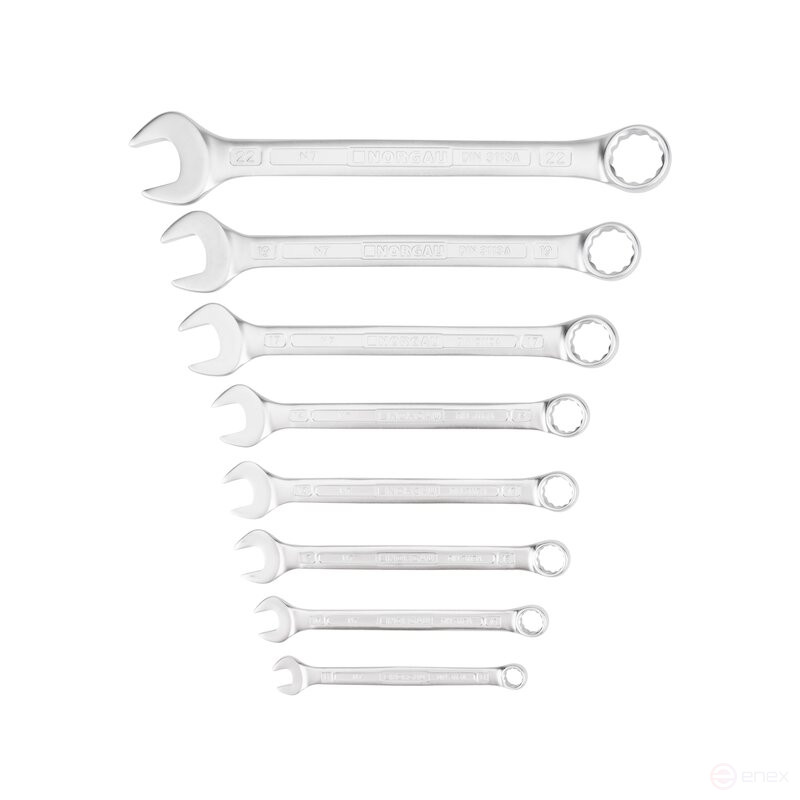 Набор гаечных комбинированных ключей NORGAU Industrial NWS7-008, 8 предметов в пластиковом держателе
