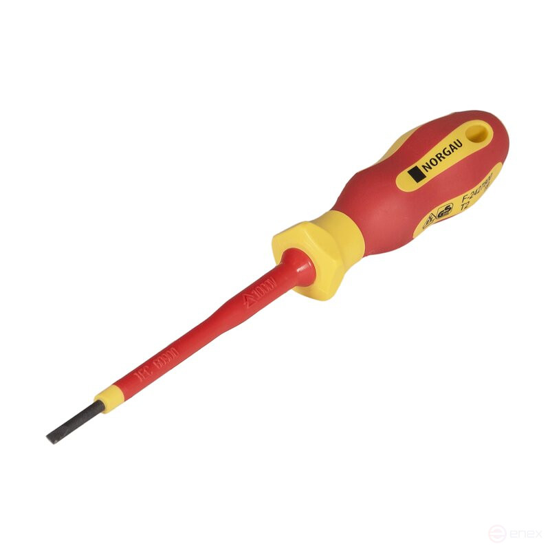 Dielectric screwdriver NORGAU Industrial slotted 2.5 x 75 mm, N171