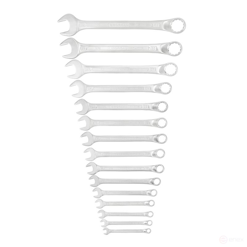 Набор комбинированных гаечных ключей NORGAU Industrial NBS7ВМ215, 15 предметов