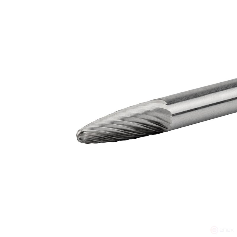 Борфреза твердосплавная NORGAU Industrial параболическая 10 мм, R1,5, форма E, ALU