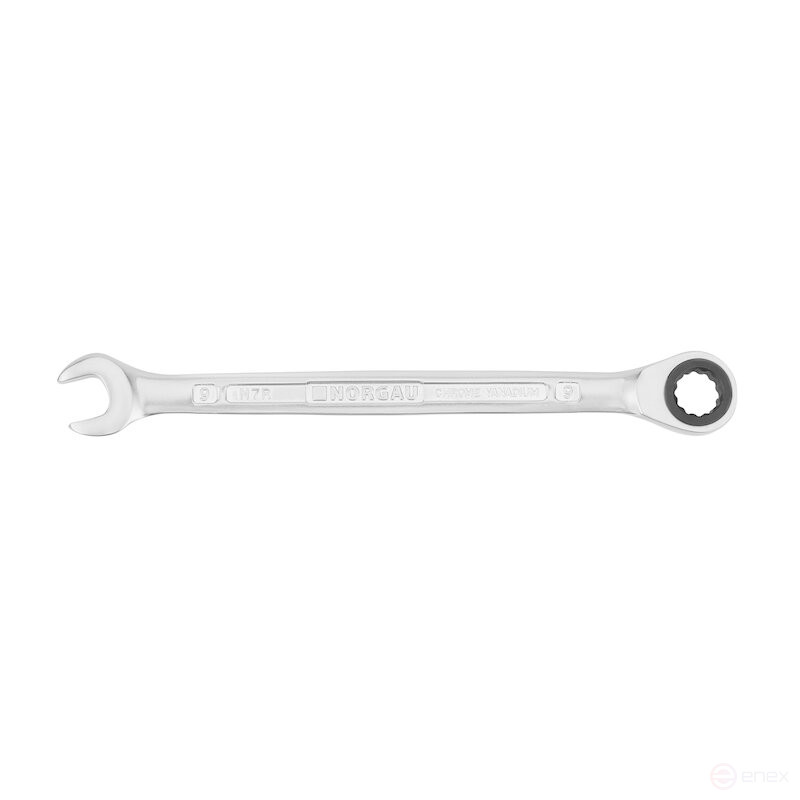 Ключ гаечный комбинированный NORGAU Industrial с трещоткой 9 мм, N7R-9