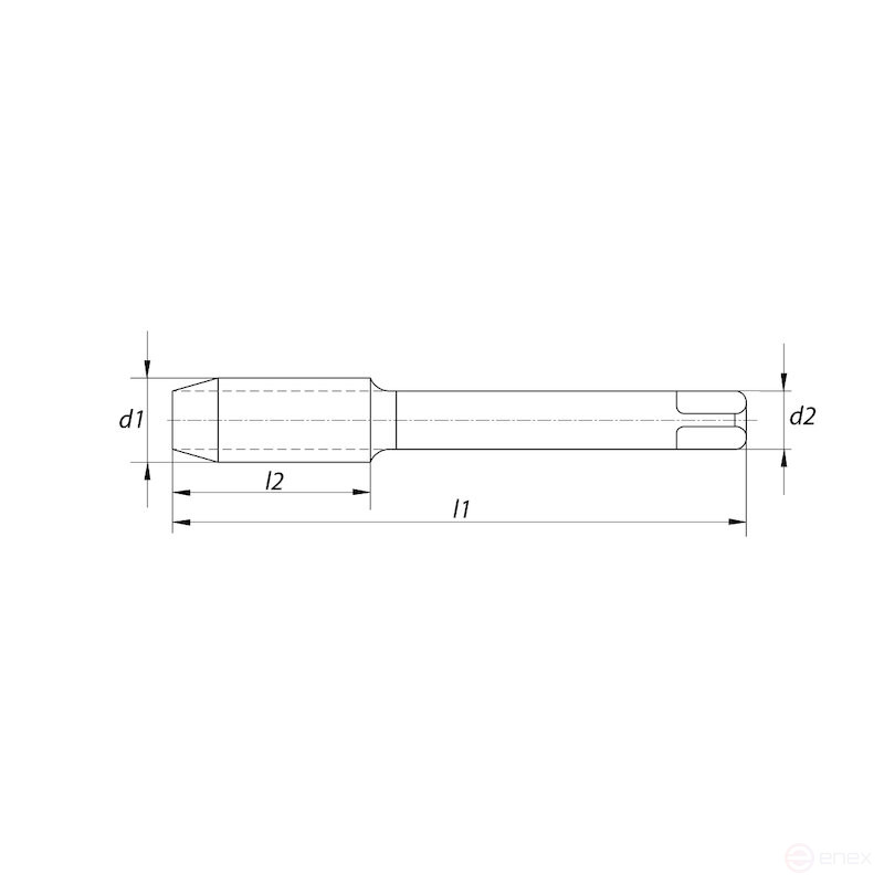 Machine-manual tap NORGAU Industrial through holes MF27x1, form B, HSS