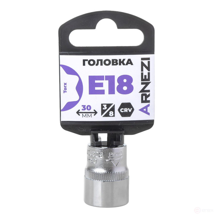 Головка 3/8" внешний TORX Е18, L=30 мм на холдере ARNEZI R0202018