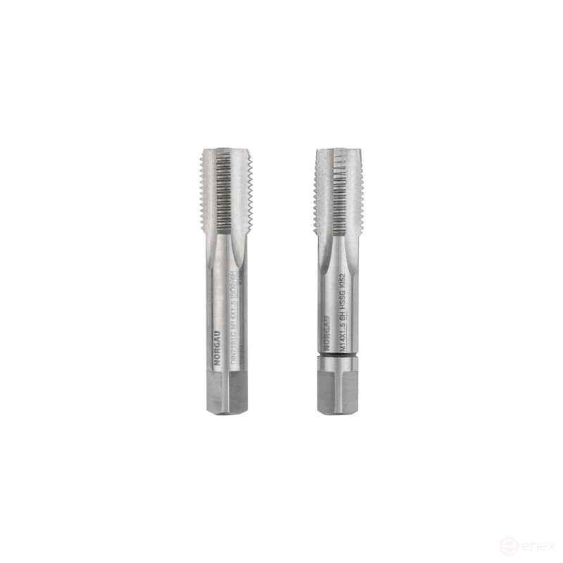 Комплект ручных метчиков NORGAU Industrial MF14x1.5, HSS, 2 предмета