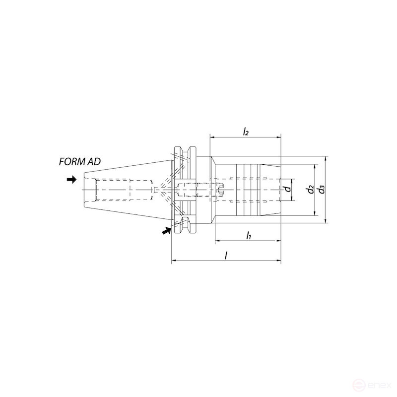 Патрон гидрозажимной NORGAU Industrial с набором втулок, SK40x20x80, DIN69871