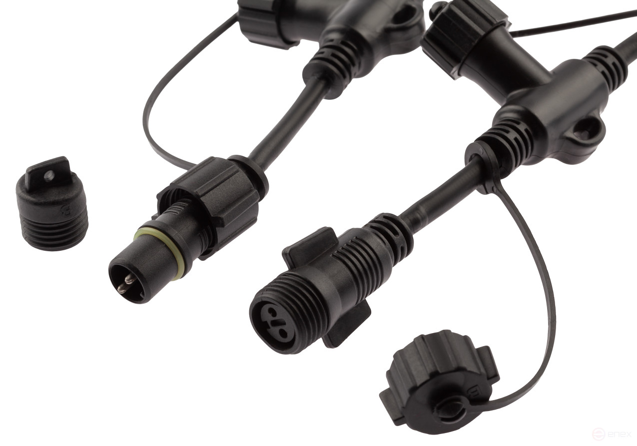 ERA ERAPS-R Splitter for IP65 Garlands 20 Sockets 2 meters Rubber Black