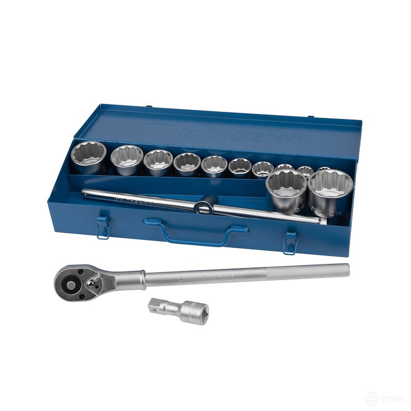 Set of hexagon socket heads with accessories NORGAU Industrial 3/4", 17 pieces, ND3217-S2260 in a metal box