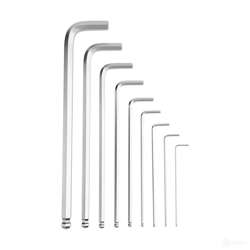 Set of hexagon elongated keys NORGAU Industrial 9 pieces, N42EL-009