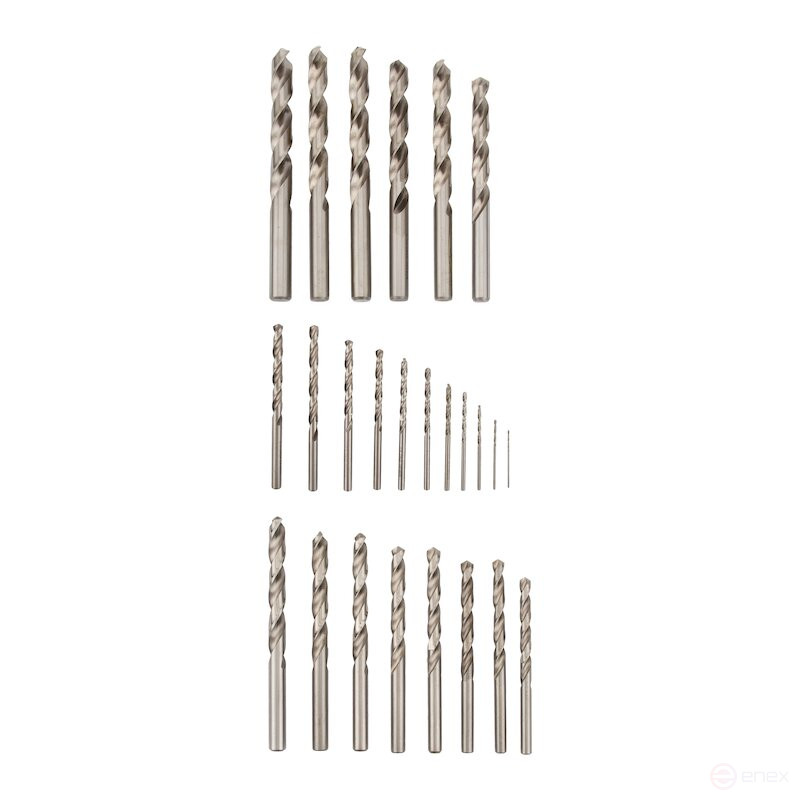 Set of NORGAU Industrial metal drills in a 1-13 mm case, 25 pieces, HSS