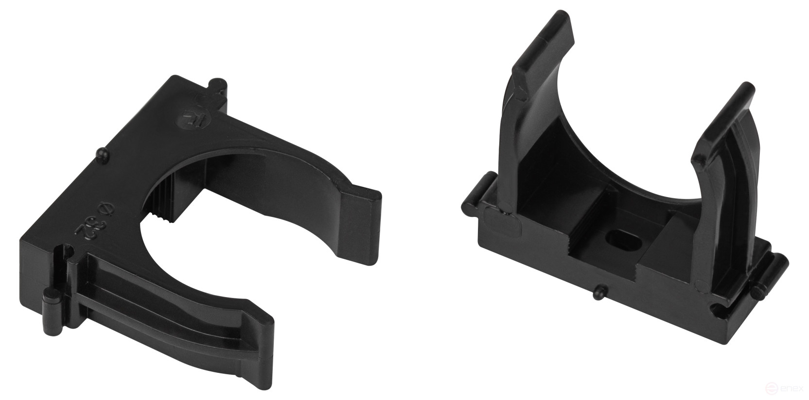 Крепеж-клипса ЭРА CLIP-32-B-MP для трубы прямой монтаж черная d32мм 50шт