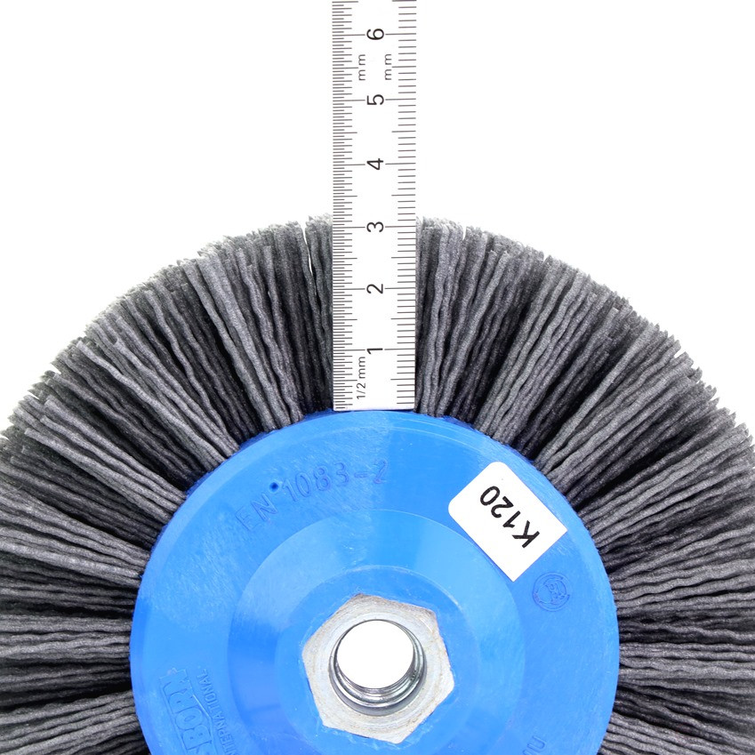 Щетка дисковая Д140*55*M14, ворс полимер-абразив P120 по дереву для УПМ УШМ (болгарка) (1-053)