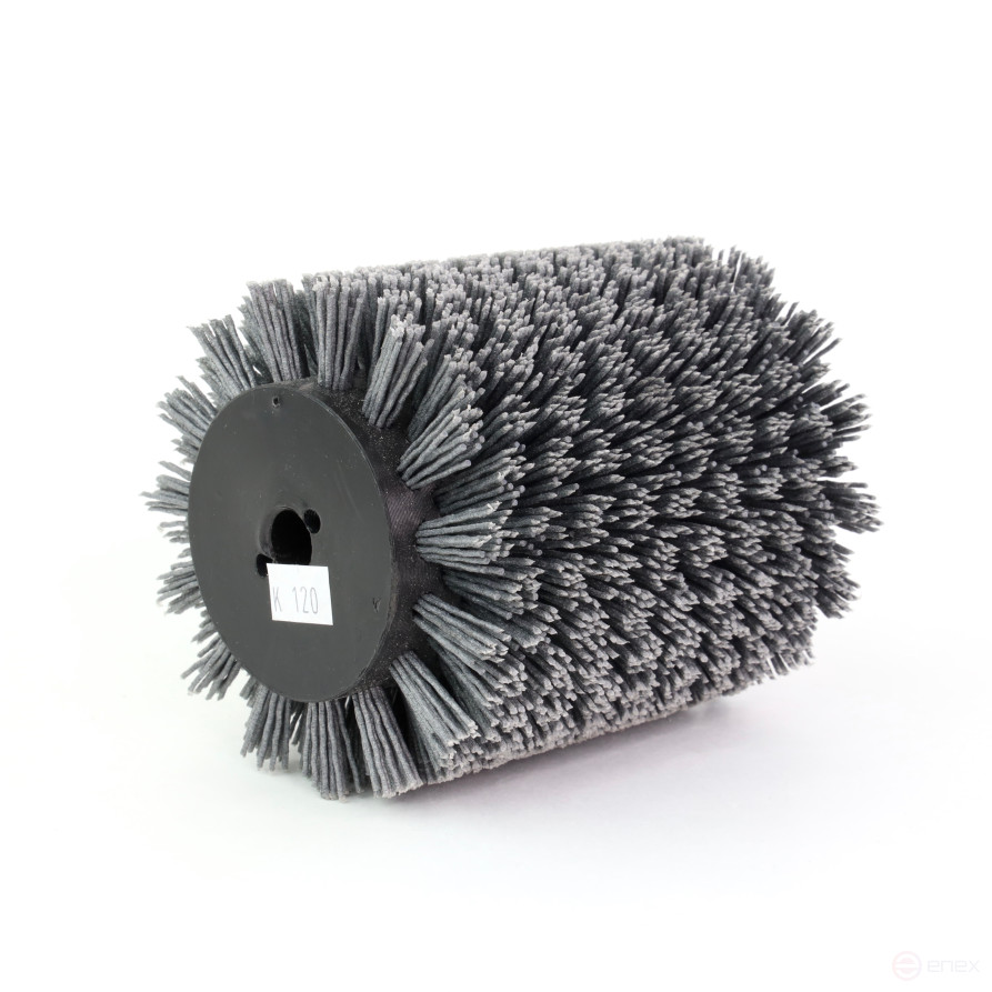 Щетка Д100*100*19,5+4 паза ворс полимер-абразив P120 по дереву для щеточных шлиф машин с валом Д19+4 (1-203)