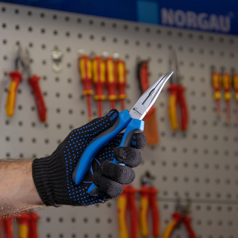 Длинногубцы NORGAU Industrial изогнутые на 45°, 200 мм, N133A-200