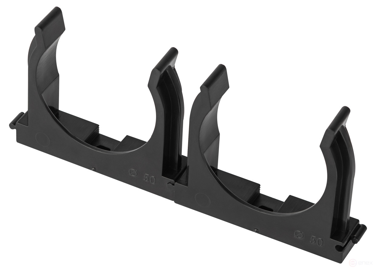 Крепеж-клипса ЭРА CLIP-50-B-MP для трубы прямой монтаж черная d50мм 25шт