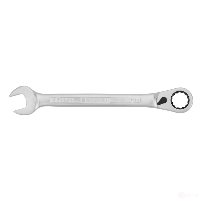 Ключ гаечный комбинированный с переключающейся трещоткой NORGAU Industrial 19 мм, N7UR-19