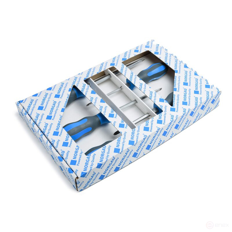 Set of reinforced slotted and phillips screwdrivers NORGAU Industrial NBS155K-161-005, 5 pieces