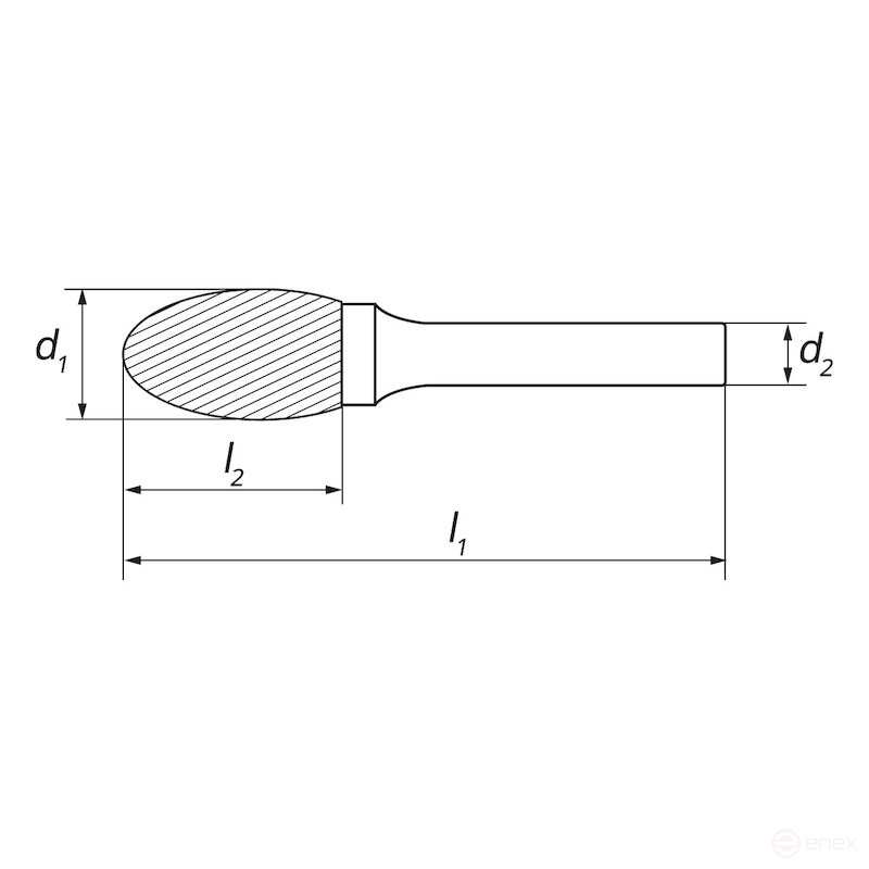Борфреза твердосплавная NORGAU Industrial овальная 10 мм, форма E, DCM