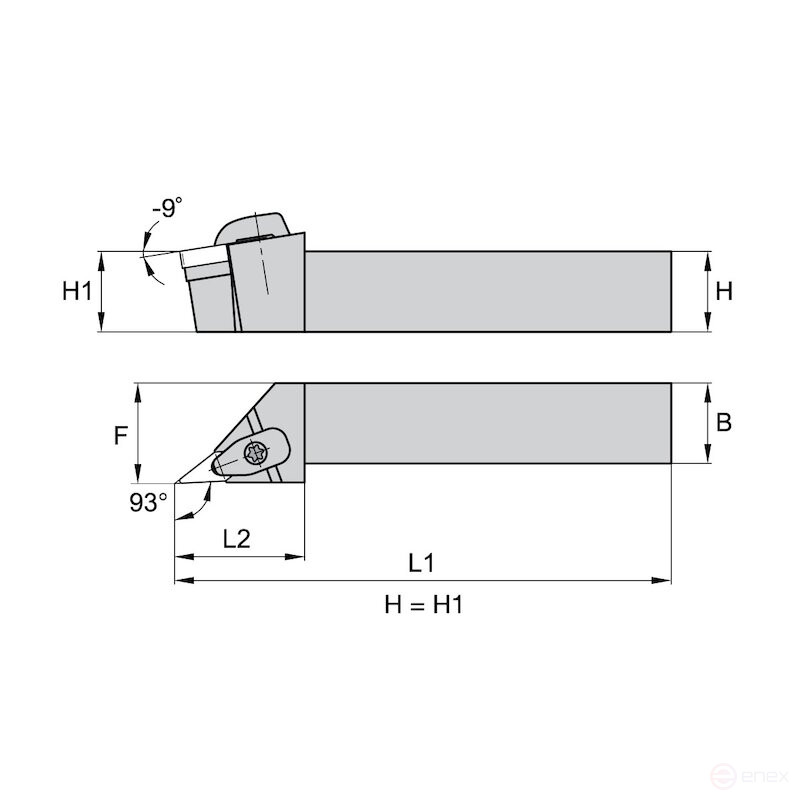 Державка токарная NORGAU Industrial для наружной обработки DVJNR2525M16