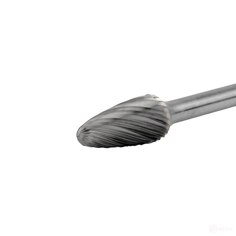 Борфреза твердосплавная NORGAU Industrial параболическая 12 мм, R3, форма E, ALU