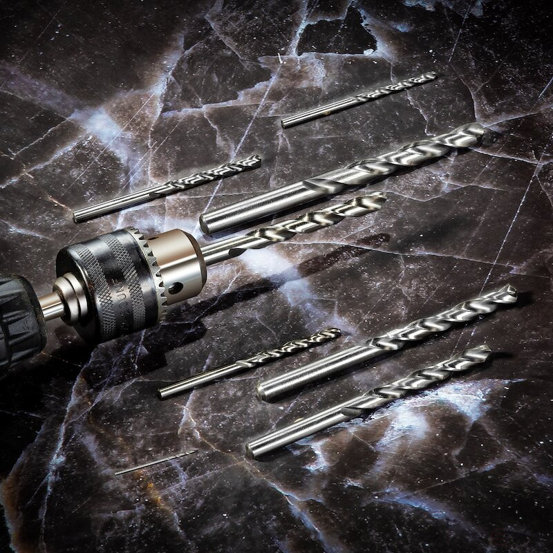 Set of NORGAU Industrial metal drills in a 1-10 mm case, 19 pieces, HSS