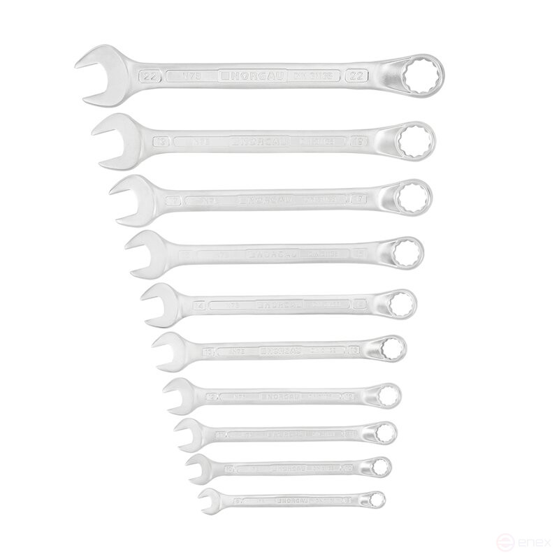 Набор комбинированных ключей NORGAU Industrial двусторонних NBS7B-011, 11 предметов