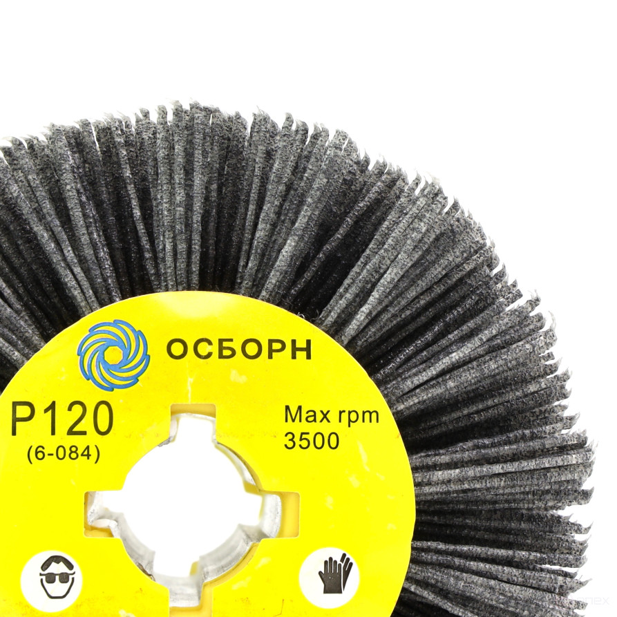 Щетка валик Д110*100*19, ворс полимер абразив P120 по дереву для щеточных шлиф машин с валом Д19+4 (6-084)