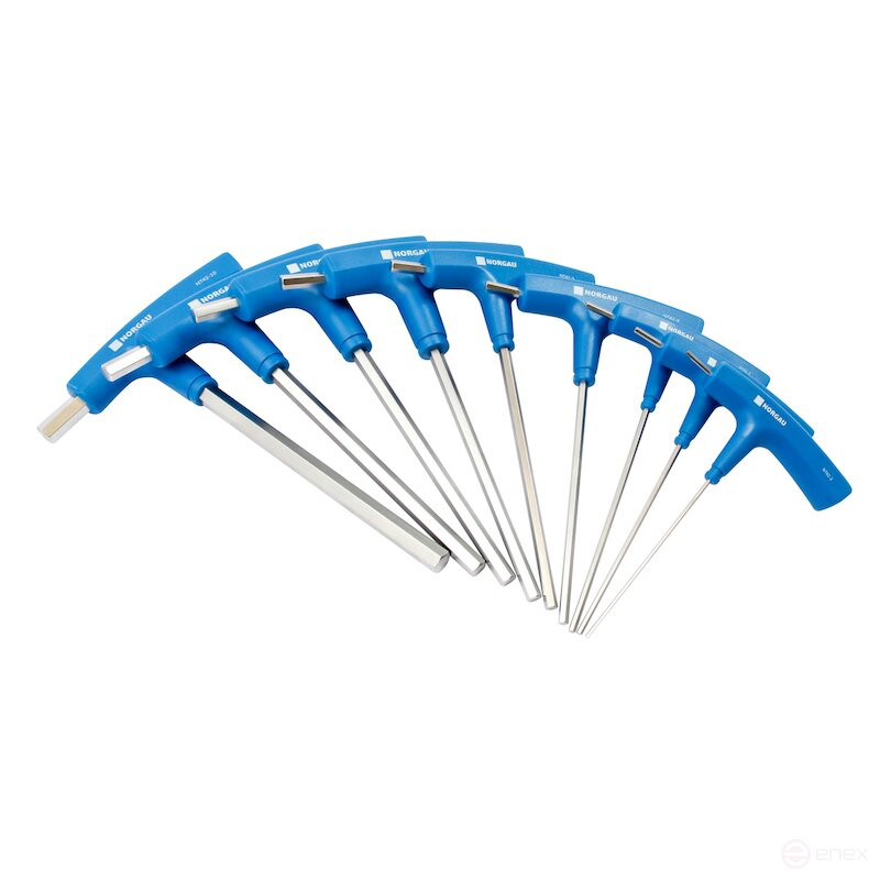 Набор шестигранных ключей NORGAU Industrial с Т-образной рукояткой 2-10 мм, 9 предметов, NT42-009