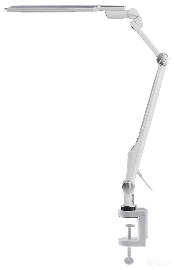 Настольный светильник ЭРА NLED-496-12W-S светодиодный на струбцине серебро