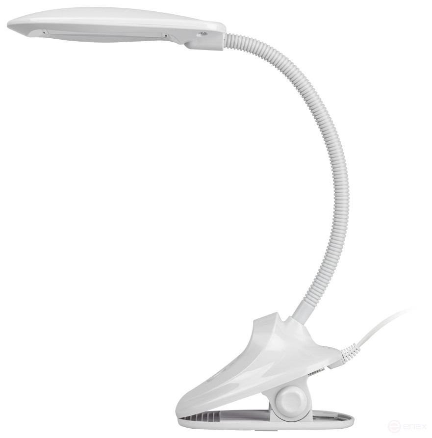 Настольный светильник ЭРА NLED-478-8W-W светодиодный на прищепке белый