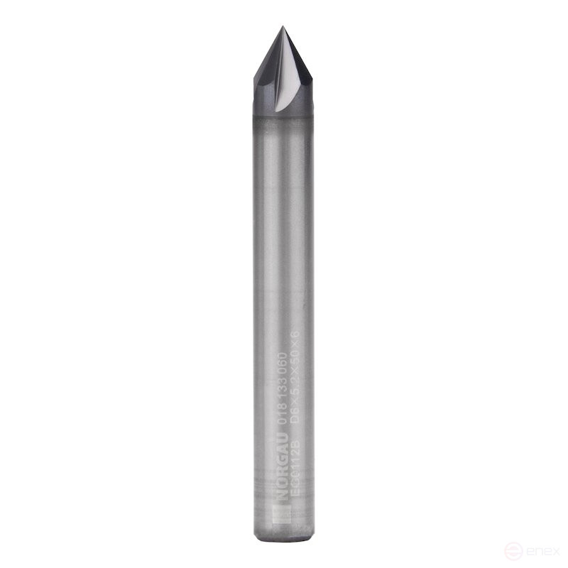 Фреза фасочная NORGAU Industrial твердосплавная 60°, 6 мм, Z4, VHM/AlCrSiN