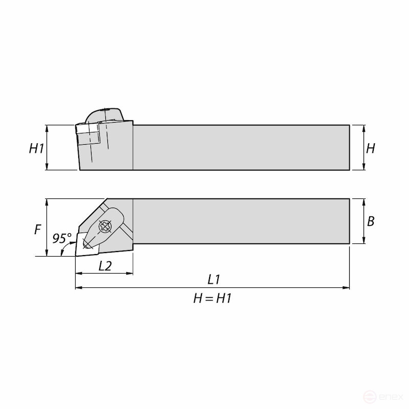 Turning holder NORGAU Industrial for outdoor machining DCLNR3232P12