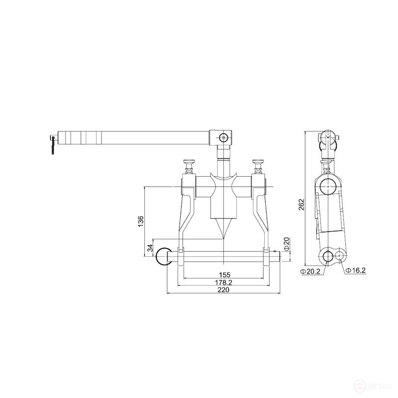 Mechanical flange spreader NORGAU Industrial 7 t, NFSMG-7