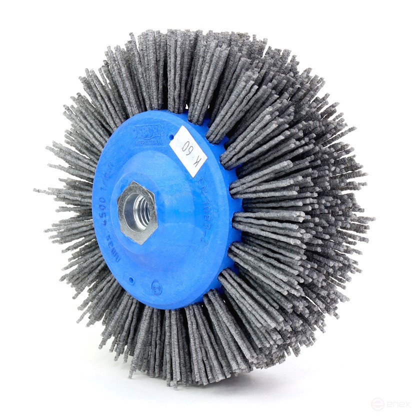 Щетка дисковая Д140*55*M14, ворс полимер-абразив P60 по дереву для УПМ УШМ (болгарка) (1-080)