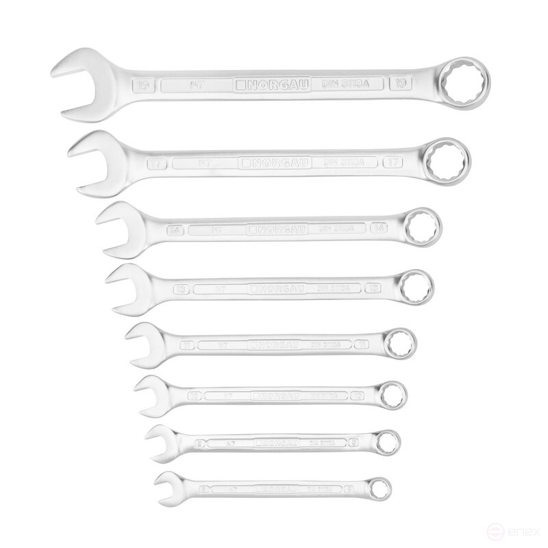 Set of combination wrenches NORGAU Industrial NBS7-080, 8 pieces