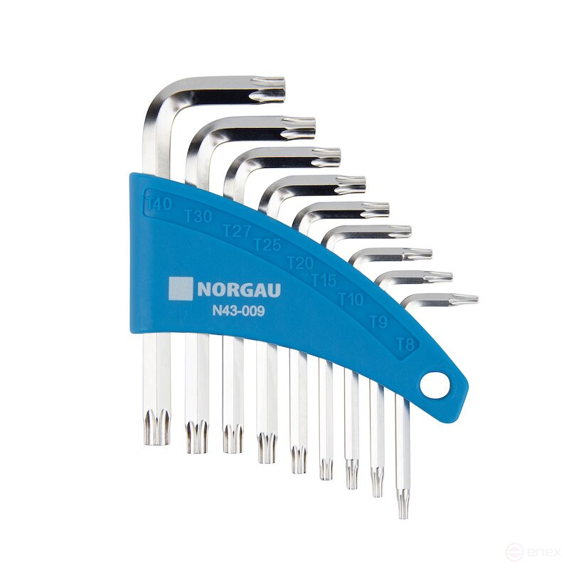Набор ключей двусторонних с Torx профилем NORGAU Industrial 9 предметов, N43-009