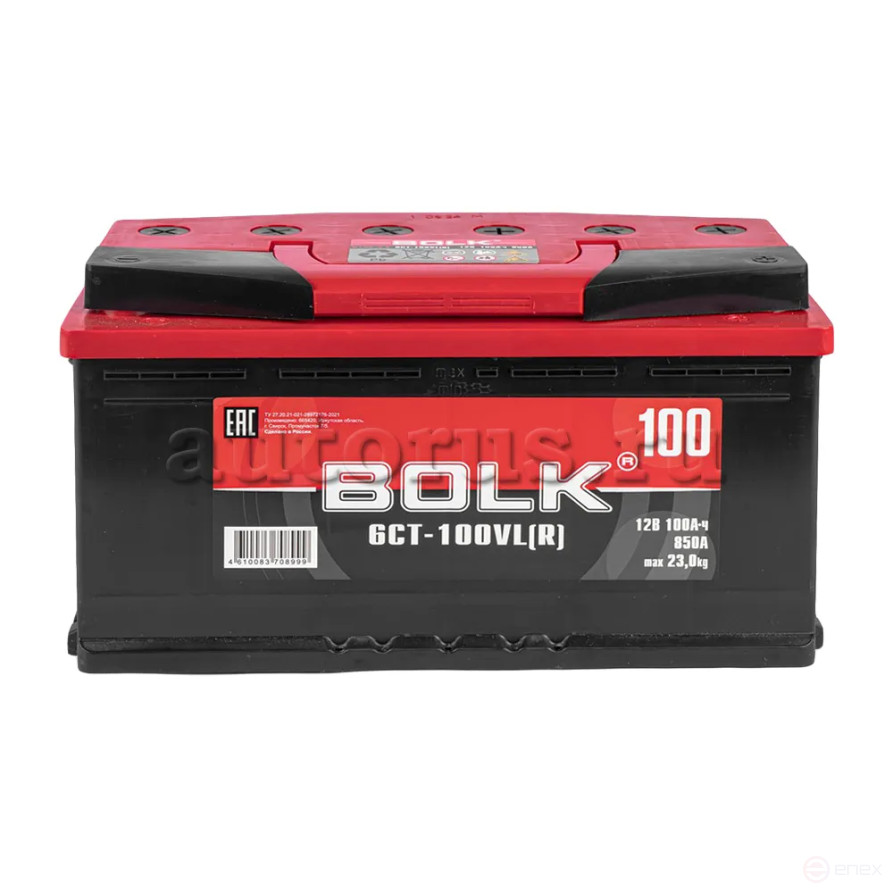 Аккумулятор BOLK Standart 100 А/ч обратный R+ 353x175x190 L5 EN 850 А