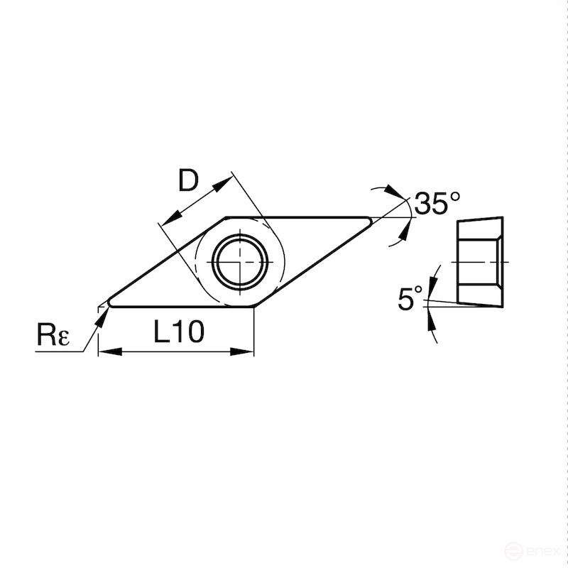 Пластина токарная NORGAU Industrial позитивная VBMT160408-UF, NRG25P