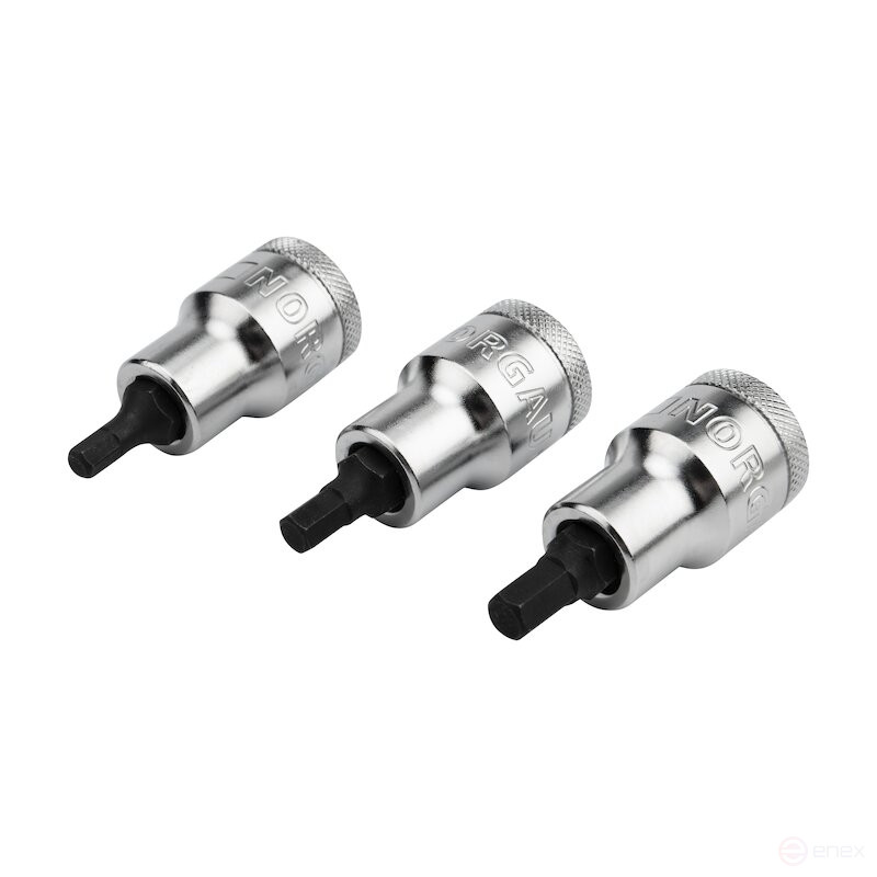 Набор торцевых головок со вставками NORGAU Industrial 1/2”, 8 предметов, NI198-H517 в металлическом ящике