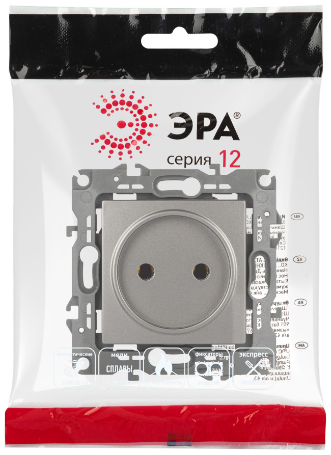 Розетка ЭРА Серия 12 12-2105-16 2P 16А-250В титан