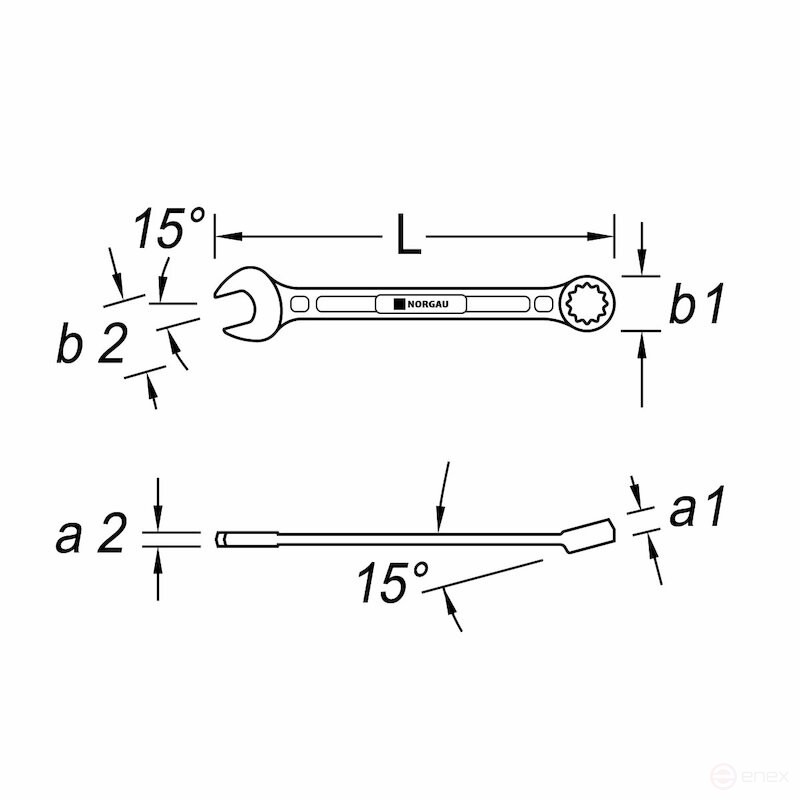 Combination wrench NORGAU Industrial 22 mm, N7-22