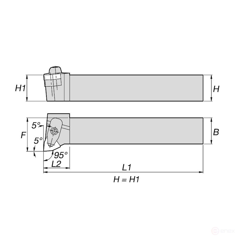Державка токарная NORGAU Industrial для наружной обработки DWLNR2525M08